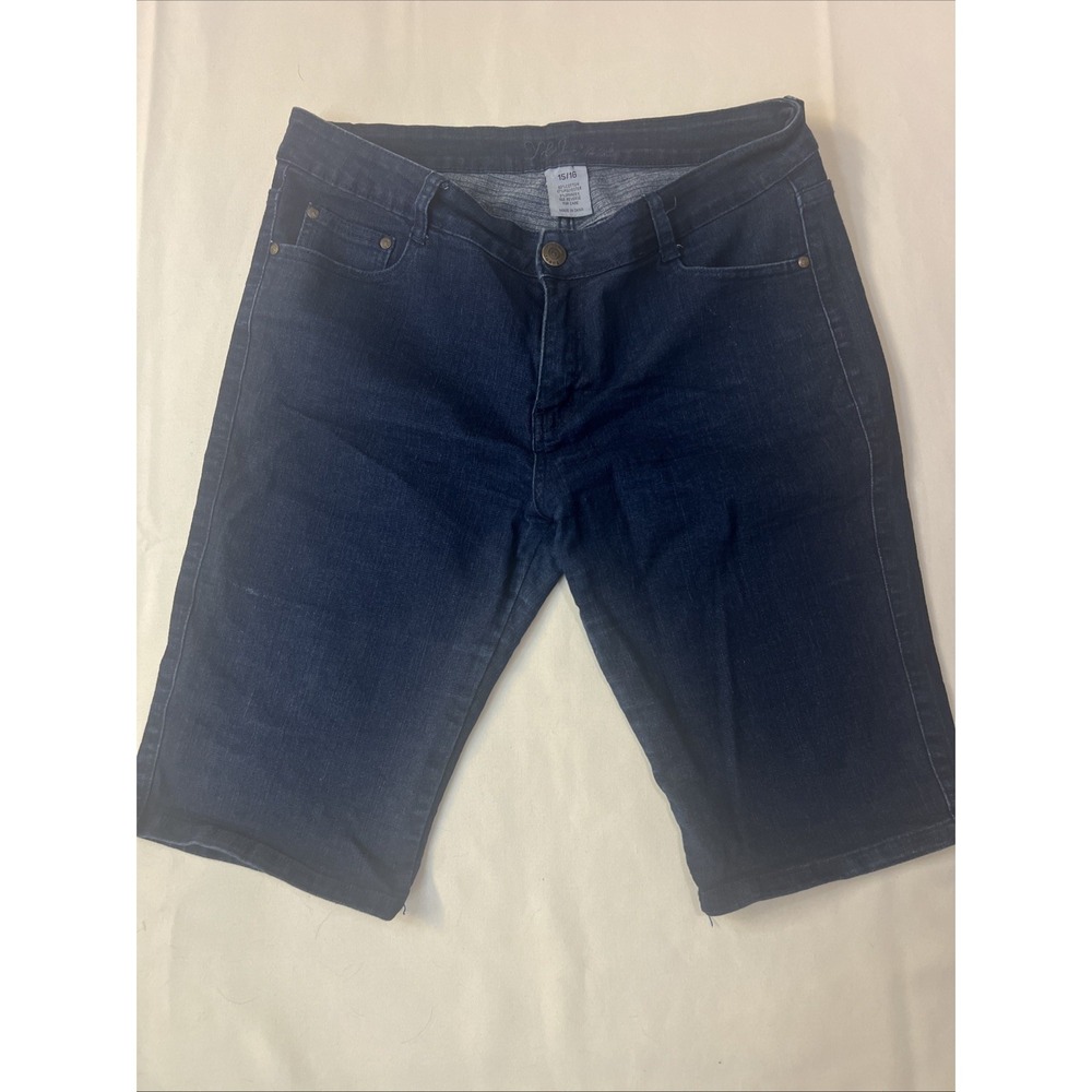 Ying & Feng Jeans Women's Size 15/16 Blue Bermuda Shorts Stretchy